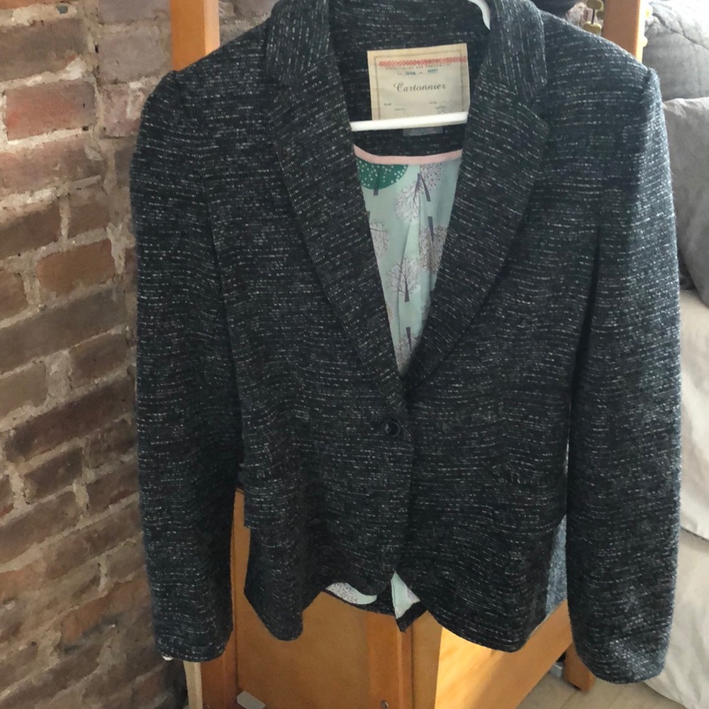 Black and white blazer